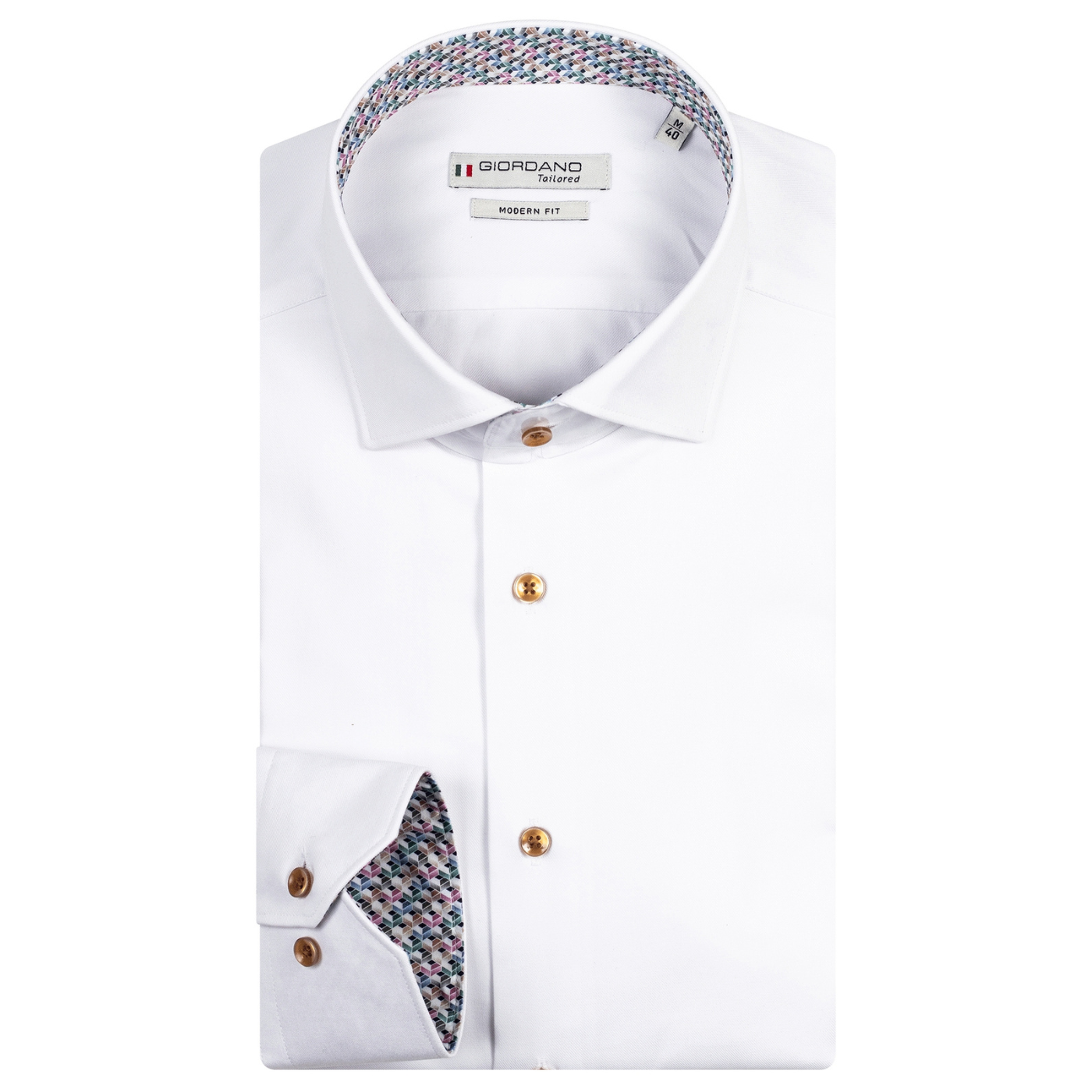 giordano mens fine twill shirt in white colour 