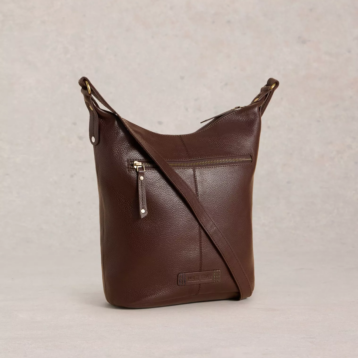 whitestuff leather crossbody bag in brown colour