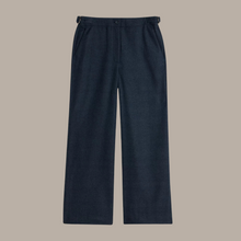 Load image into Gallery viewer, whitestuff wide leg trousers in navy colour showing front off trousers
