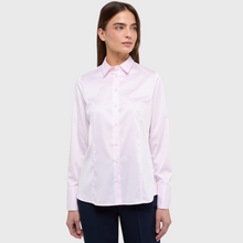 Load image into Gallery viewer, female model wearing eterna shirt in pink colour with arms down by side 
