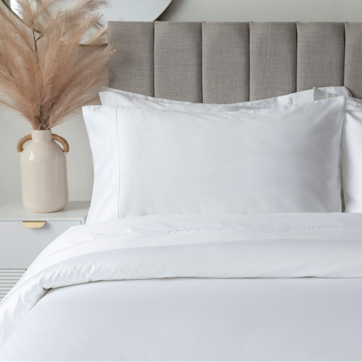 Belledorm 400TC Egyptian Cotton Pillowcase | White / Ivory