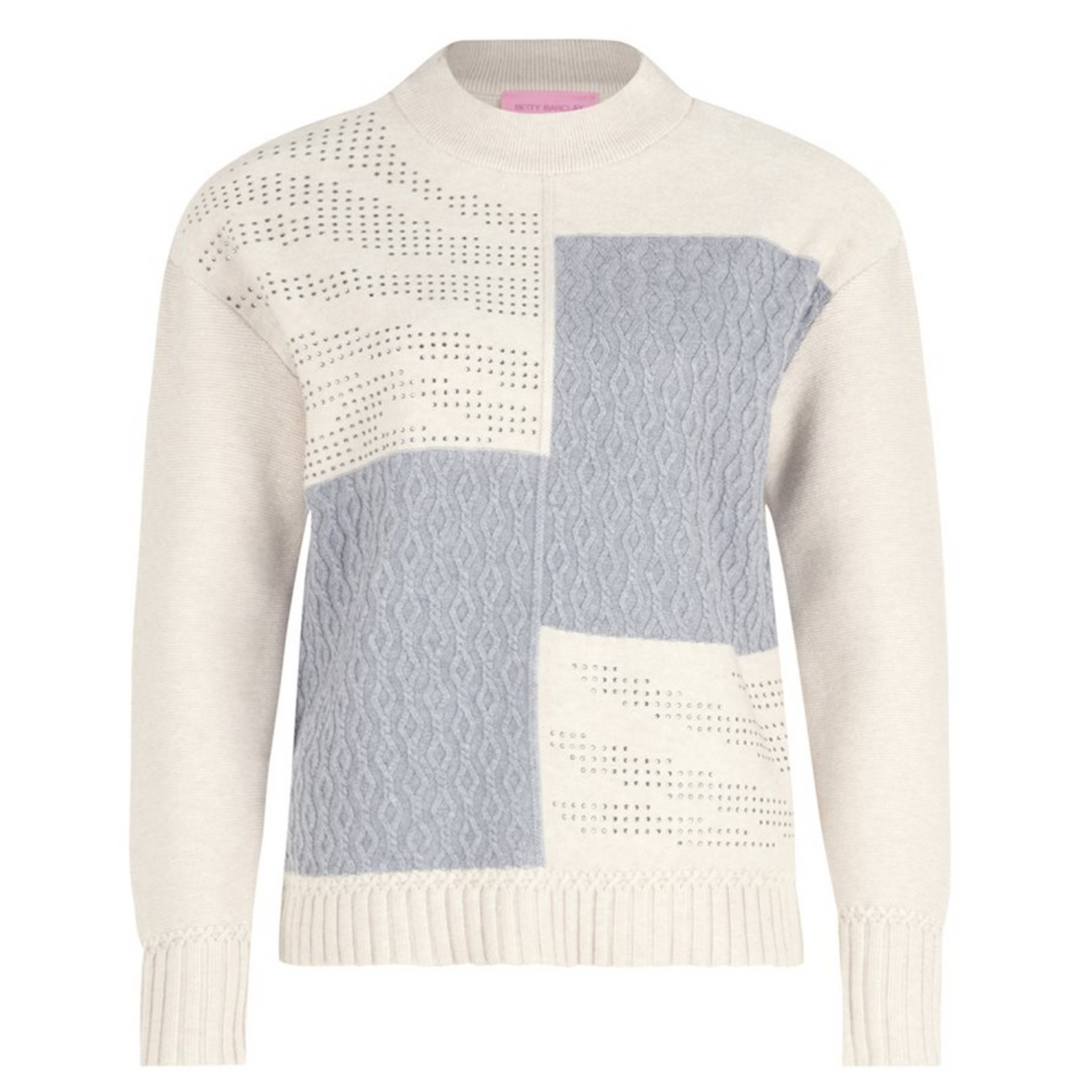 Betty Barclay Diamante Pullover Knit Jumper | Beige/ Grey