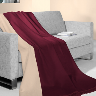 Biederlack Cotton Home Plain Burnt Red / Natural |140x180cm