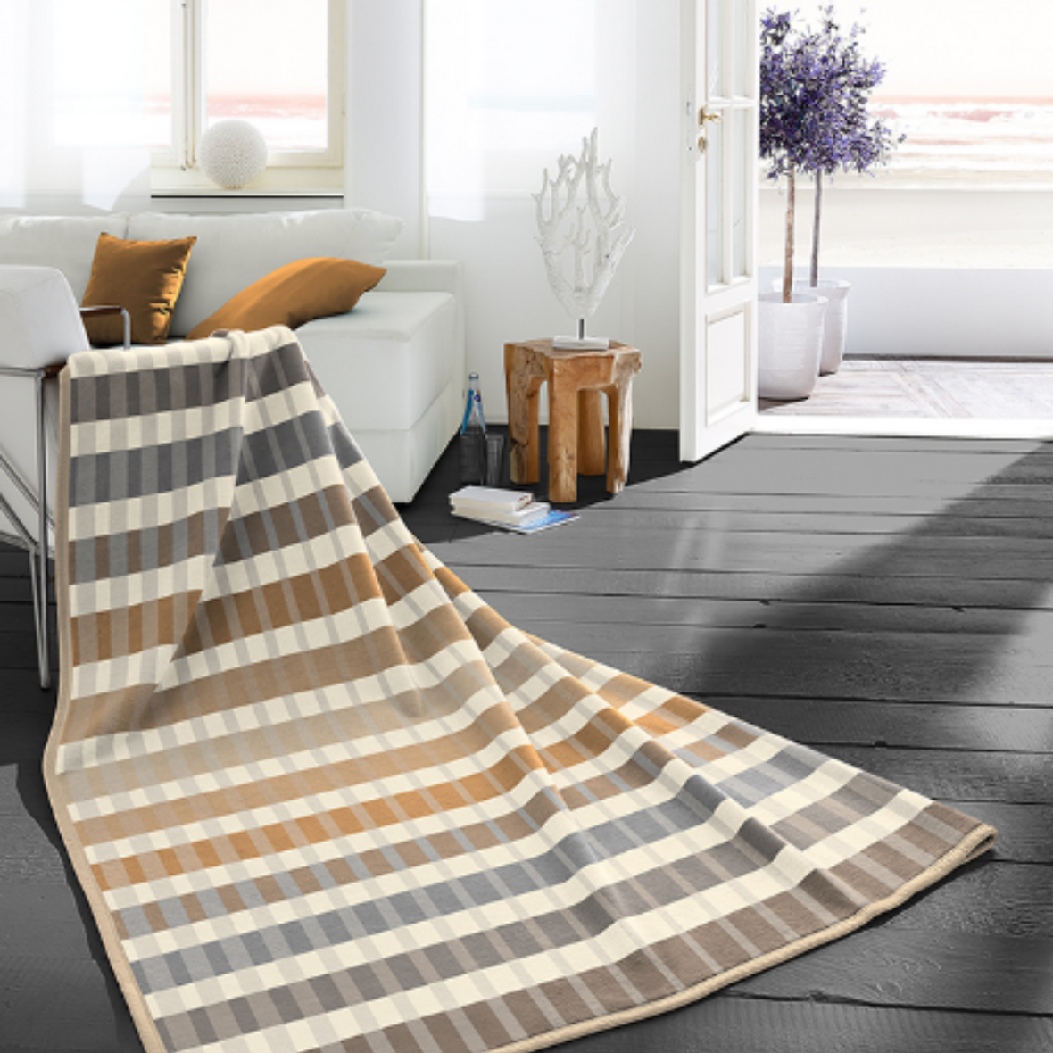 Biederlack Cotton Home Hanley Stripe Natural | 140x180cm