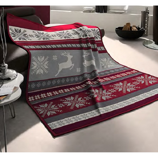 Biederlack Snowflake Red Throw