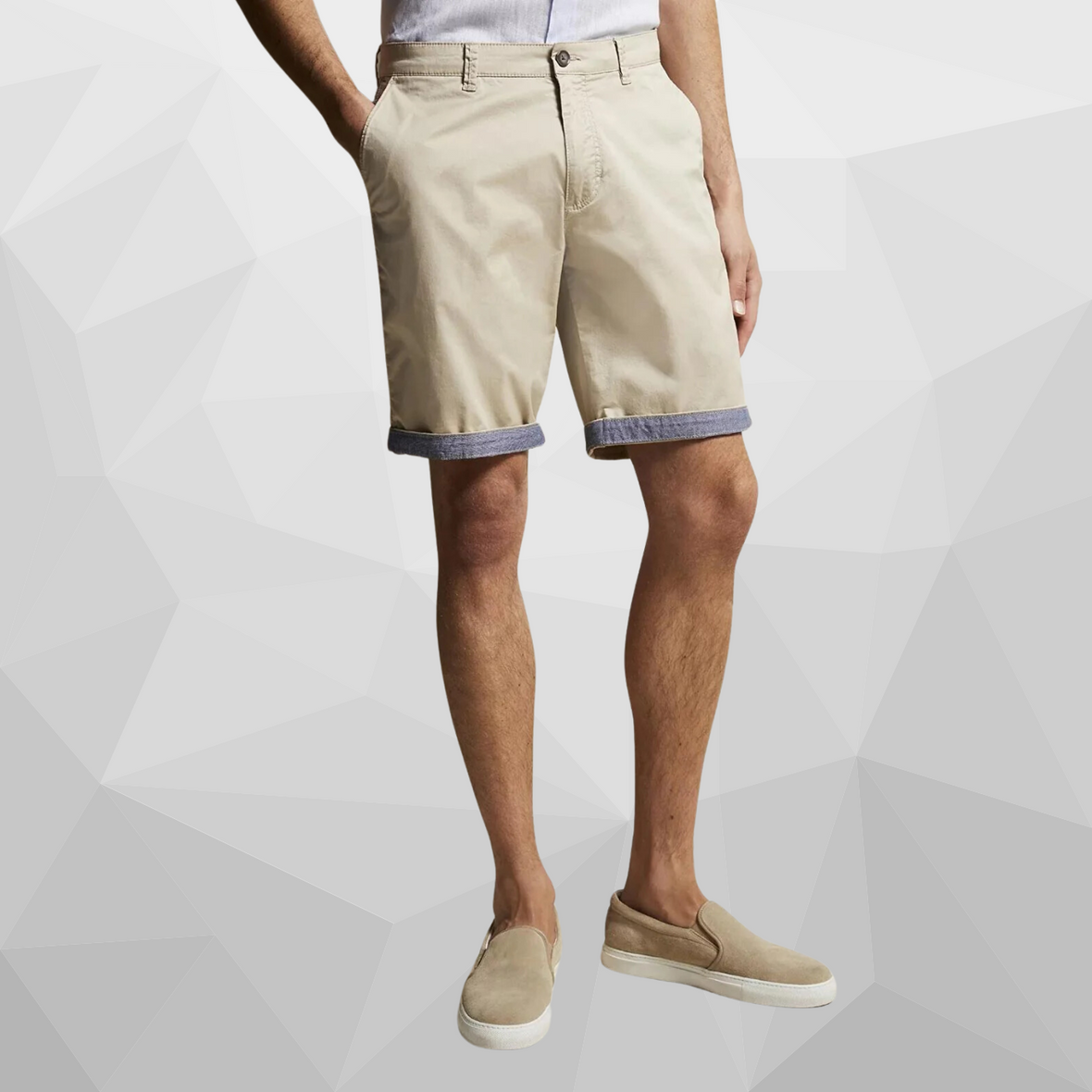 Face side of Shorts on model 