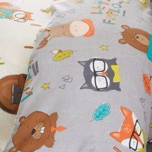 Load image into Gallery viewer, Woodland Adventure Duvet Set close up on animal faces smiling and happy
