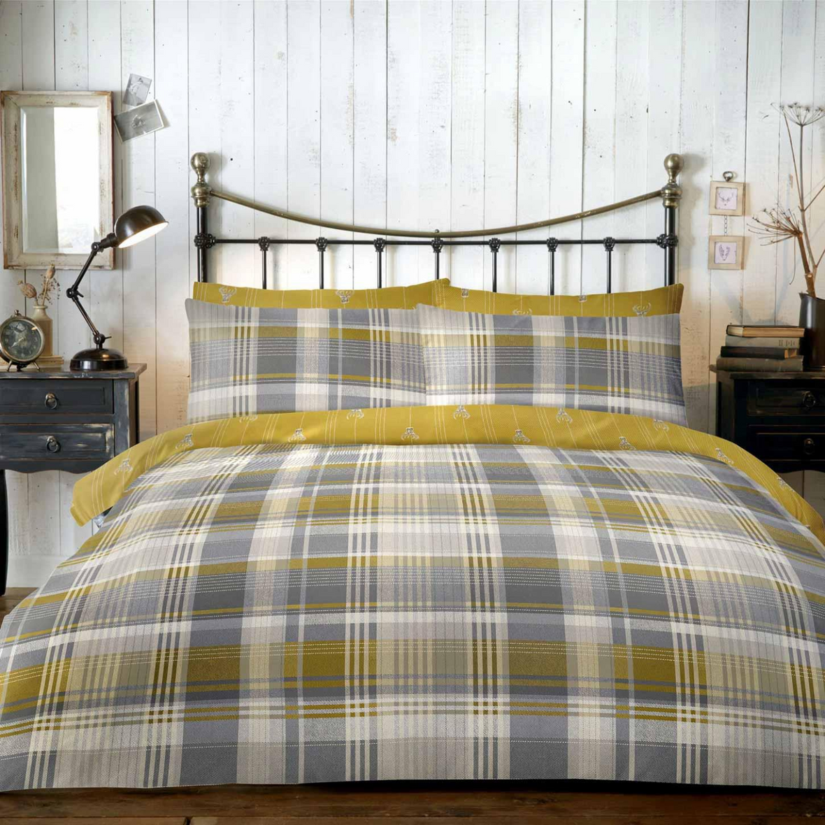 Connolly Check Ochre Duvet Set