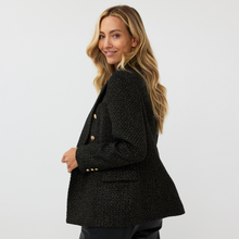 Load image into Gallery viewer, Esqualo Boucle Blazer | Black/Gold
