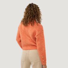 Load image into Gallery viewer, Esqualo Sparkle Cardigan With Gold Lurex Buttons | Orange
