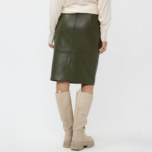 Load image into Gallery viewer, female model with arms down by side wearing esqualo skirt in green colour
