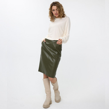 Load image into Gallery viewer, female model wearing esqualo skirt in green colour 
