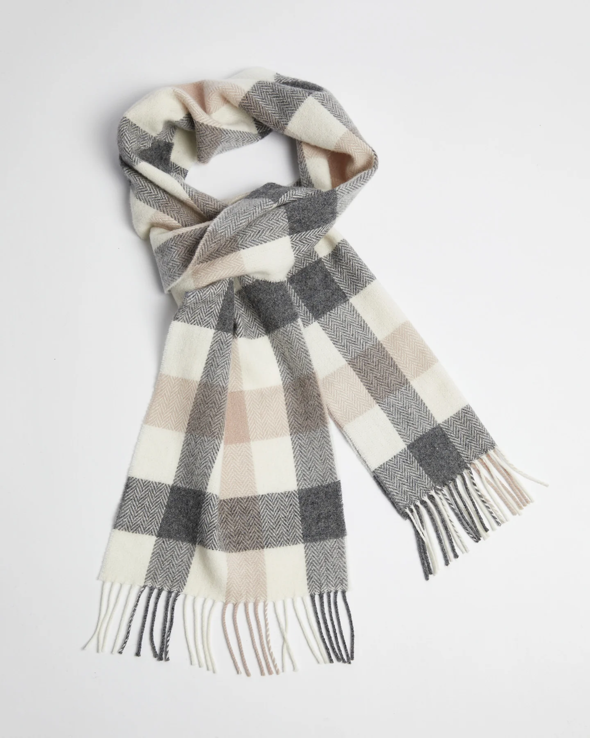 Foxford Classic Block Check Lambswool Scarf