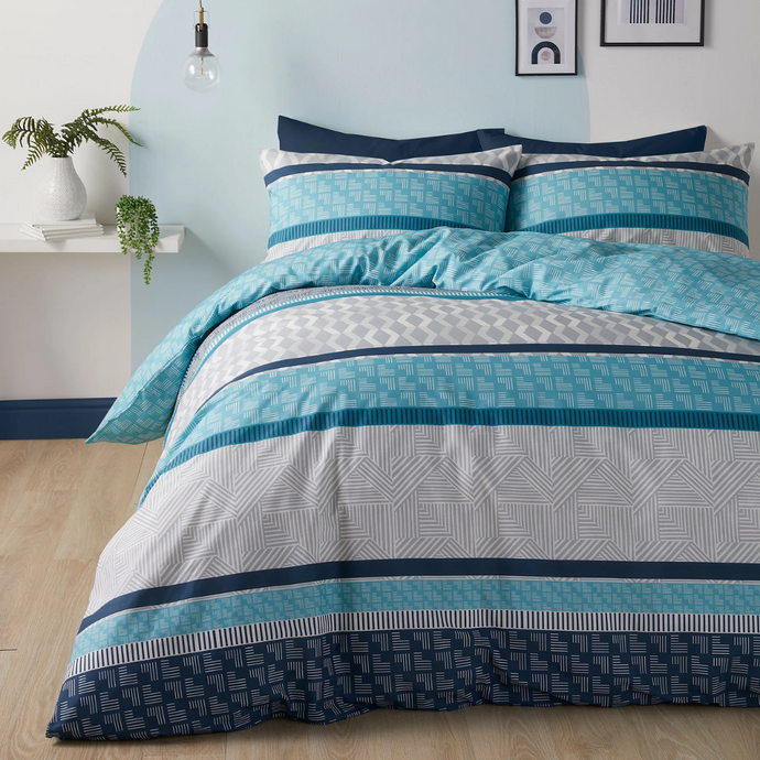 Duvet set on Bed in bedroom