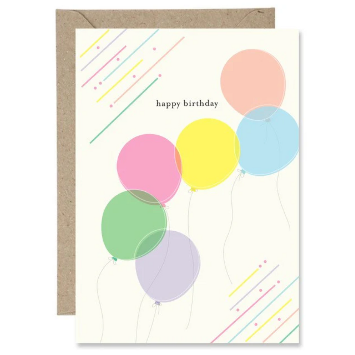 Happy Birthday Pastel Balloons-The Paper Gull Card