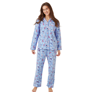 Indigo Sky Christmas Sock Print Pyjama Set | Blue