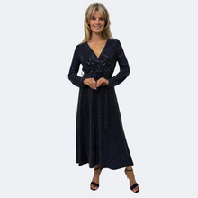 Load image into Gallery viewer, Kate &amp; Pippa Kylie Midi Dress | Navy Sparkle
