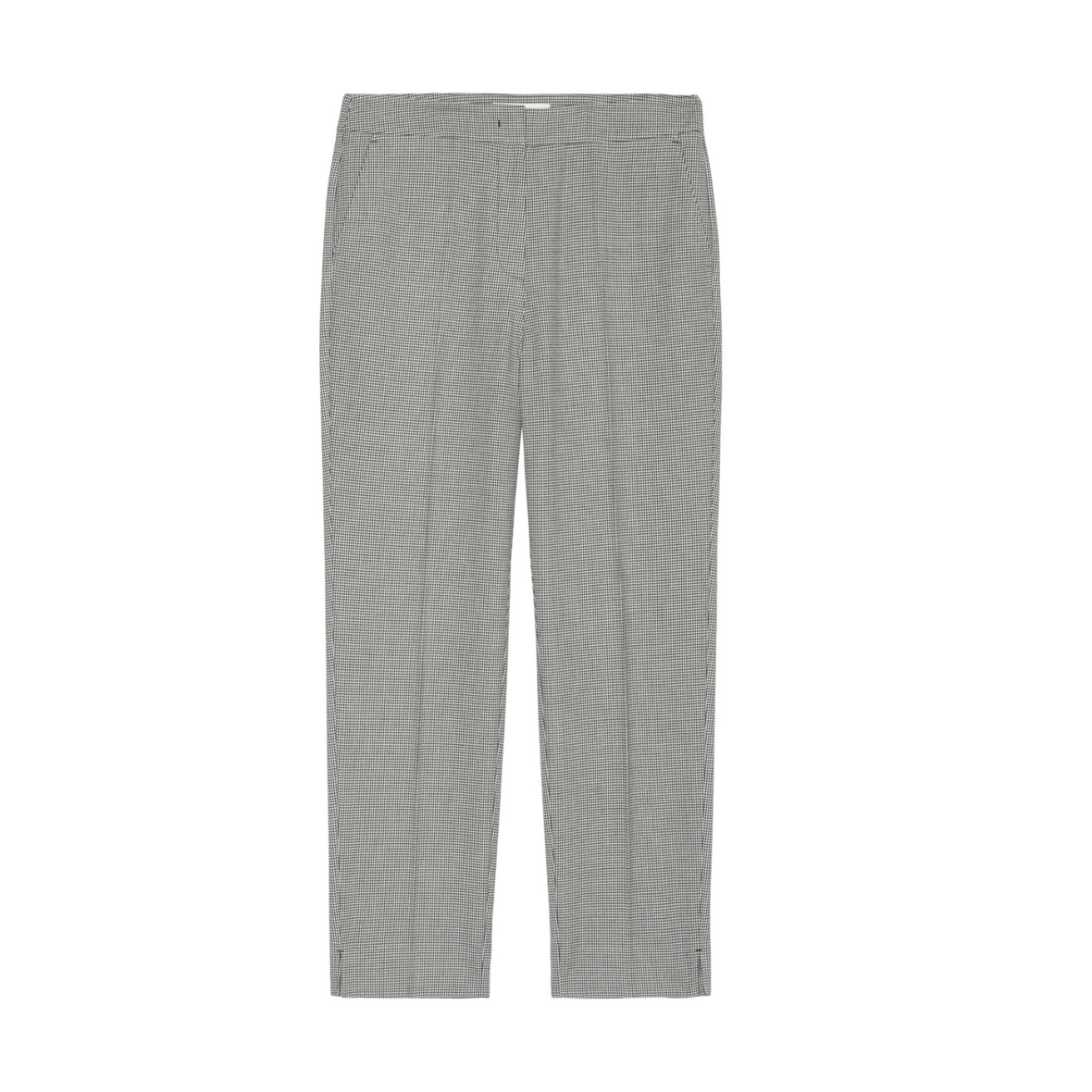 marco polo trousers in black white colours showing front off trousers 