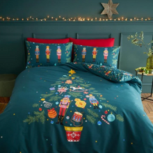 Load image into Gallery viewer, Nutcracker Green Catherine Lansfield Duvet Set
