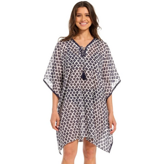 Pastunette Beach Poncho | Navy/White