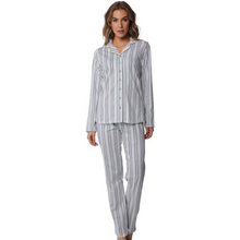 Load image into Gallery viewer, Pastunette Modern Stripes Full Button Pyjamas
