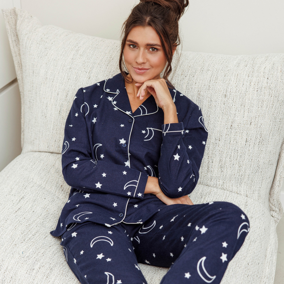 Rebelle by Pastunette Moon and Star Button Up Pyjamas