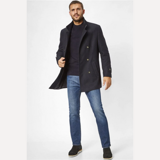 Coat open on Model 