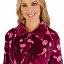 Load image into Gallery viewer, Slenderella 3/4 Sleeve Floral Bed Jacket | Damson
