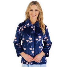 Load image into Gallery viewer, Slenderella 3/4 Sleeve Floral Bed Jacket | Navy
