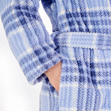 Load image into Gallery viewer, Slenderella Check Dressing Gown | Blue
