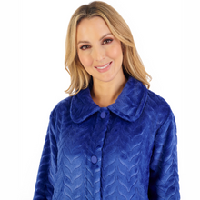 Load image into Gallery viewer, Slenderella Embossed Pattern Button Through Housecoat | Blue
