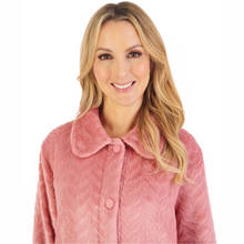 Load image into Gallery viewer, Slenderella Embossed Pattern Fleece Bedjacket | Pink
