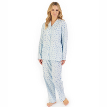 Load image into Gallery viewer, Slenderella Floral Printed Luxury Flannel Tailored Pyjama | Blue
