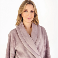 Load image into Gallery viewer, Slenderella Luxury Flannel Fleece Dressing Gown | Mink
