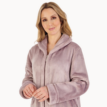 Load image into Gallery viewer, Slenderella Luxury Flannel Fleece Zip Through Housecoat | Mink
