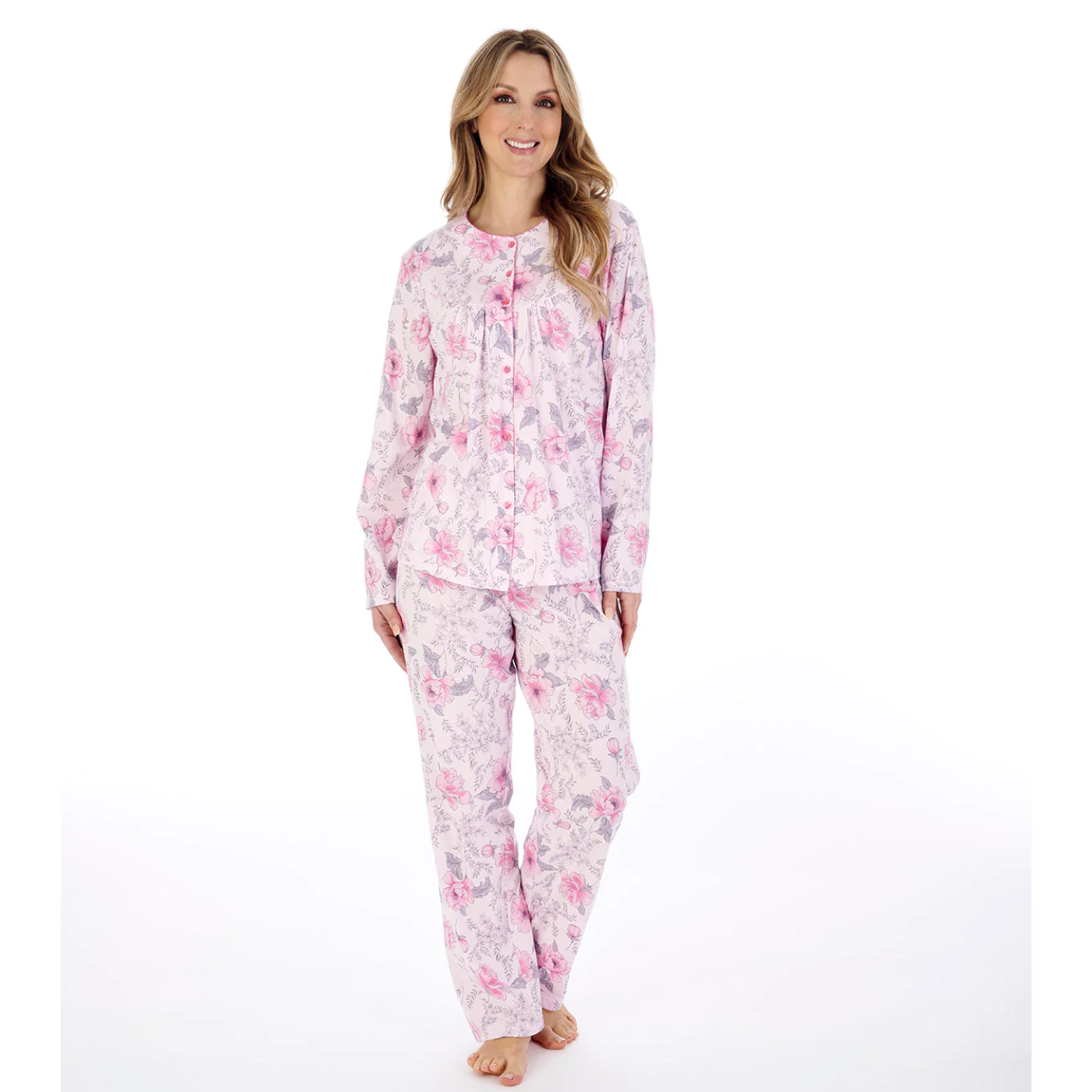 Slenderella Picot Trim Jersey Pyjama Set | Pink – Geoghegans Of Navan