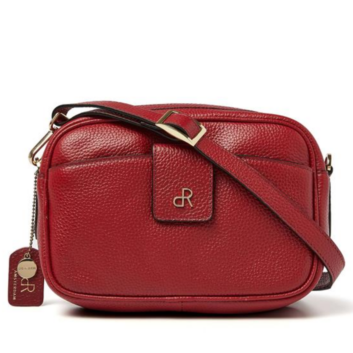 dR Amsterdam Leather Crossbody Bag | Tango Red