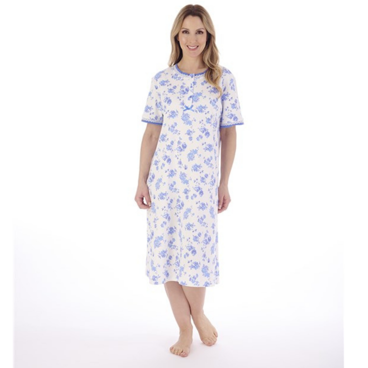 Slenderella Floral Print Short Sleeve Nightdress