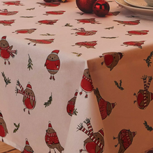 Load image into Gallery viewer, Christmas Robins Tablecloth
